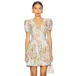 Elliatt Pink and Green Floral Mini Dress